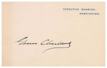 Lot #29 Grover Cleveland White House Card