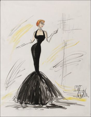 Lot #1247 Edith Head: Original costume sketch from White Christmas - Image 1