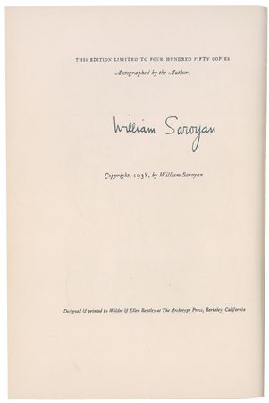 Lot #717 William Saroyan Book - Image 1