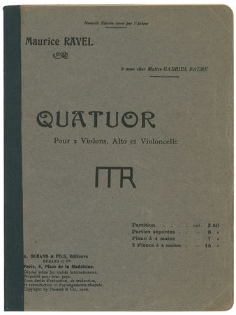 Lot #842 Maurice Ravel: Ravel signs a score of his only string quartet - Image 2