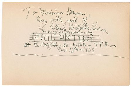 Lot #893 Charles Wakefield Cadman - Image 1