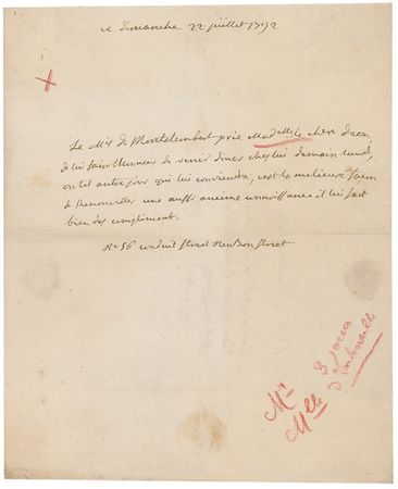 Lot #462 Marc Rene, Marquis de Montalembert Letters - Image 1