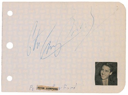 Lot #1345 Rat Pack: Davis and Lawford Signatures - Image 1