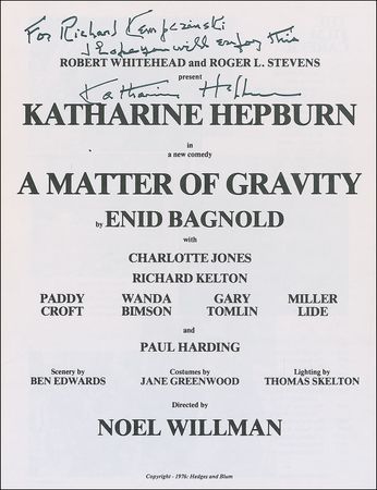 Lot #1255 Katharine Hepburn Program - Image 1