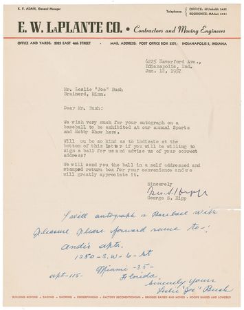 Lot #1583 NY Yankees: Sam Jones and Joe Bush Letters - Image 2
