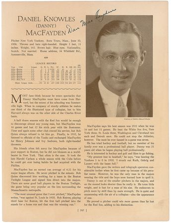 Lot #1577 NY Yankees: Rolly Hemsley and Dan MacFayden Book Pages - Image 2