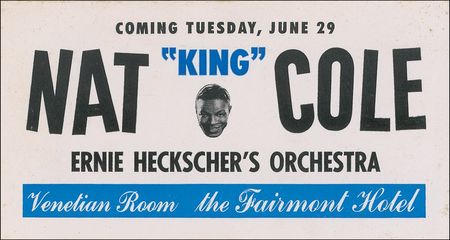 Lot #901 Nat King Cole Table Card - Image 1