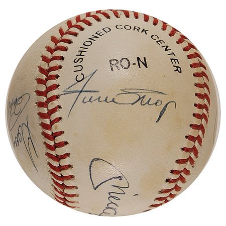 Lot #1541 Mickey Mantle, Willie Mays, and Friends Baseball - Image 2