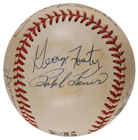 Lot #1541 Mickey Mantle, Willie Mays, and Friends Baseball - Image 3