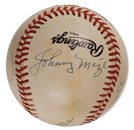 Lot #1541 Mickey Mantle, Willie Mays, and Friends Baseball - Image 4