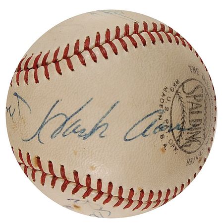 Lot #1466 Roberto Clemente and Baseball Hall of Famers: All Star ball from ?64 including Clemente, Koufax, Mantle, and DiMaggio - Image 3