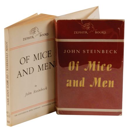 Lot #733 John Steinbeck: Steinbeck signs a copy of his classic, Of Mice and Men - Image 2