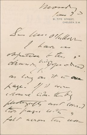 Lot #599 John Singer Sargent: “If it were colossal like the big photographs and covered two pages with a fold...I might perhaps say DAMN” - Image 1
