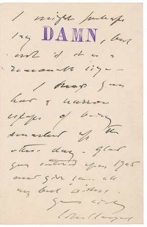 Lot #599 John Singer Sargent: “If it were colossal like the big photographs and covered two pages with a fold...I might perhaps say DAMN” - Image 2