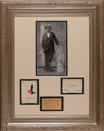 Lot #234 John Wesley Hardin: Bullet-riddled playing card from the ‘Meanest Man in the West’ - Image 2