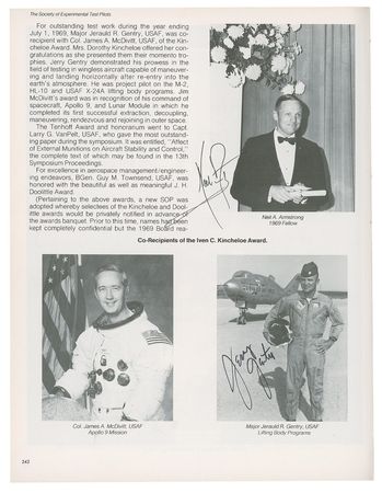 Lot #445 Neil Armstrong and Test Pilots: Twice-signed by Armstrong, along with fellow test pilots Glenn, Tibbets, Yeager, Crossfield, and others - Image 5