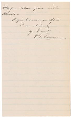 Lot #414 William T. Sherman Handwritten Letter Signed - Image 2