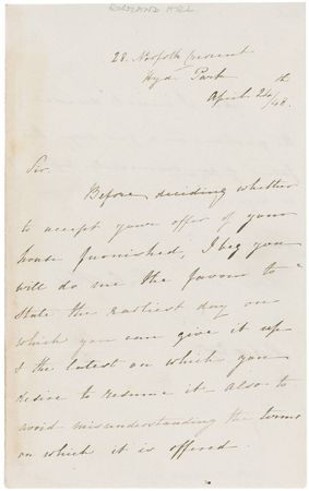 Lot #558 Rowland Hill Handwritten Letter Signed - Image 1