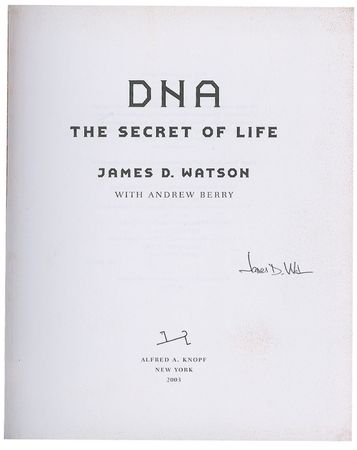Lot #209 DNA: James D. Watson Book - Image 1