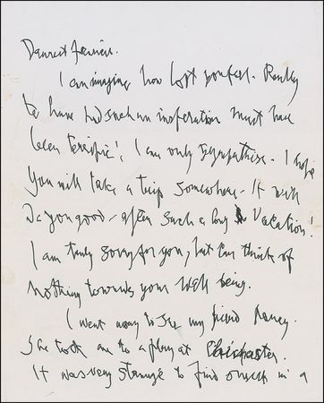 Lot #517 Cecil Beaton: Beaton bitingly writes to a friend, ?I hope you will take a trip soon somewhere. It will do you good after such a long vacation!? - Image 1