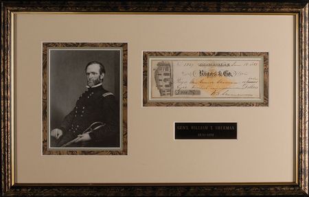 Lot #417 William T. Sherman Check - Image 1