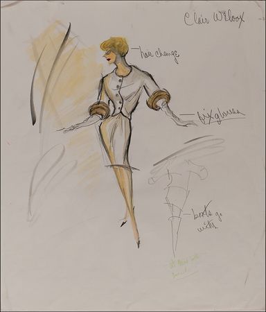Lot #1228 Edith Head: Original costume sketches from Head’s Academy Award-nominated Wives and Lovers - Image 2