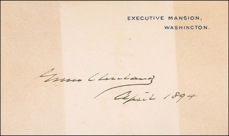 Lot #24 Grover Cleveland White House Card