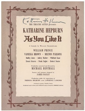 Lot #1238 Katharine Hepburn Program - Image 2