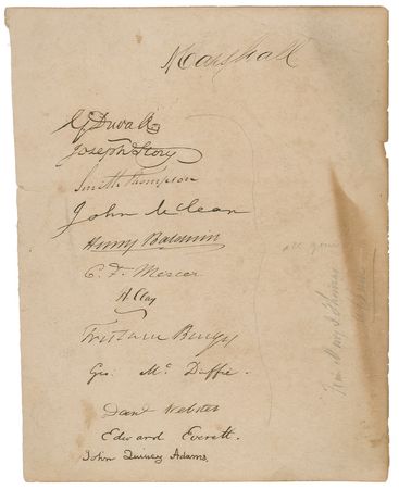 Lot #1 John Quincy Adams and Supreme Court: Adams