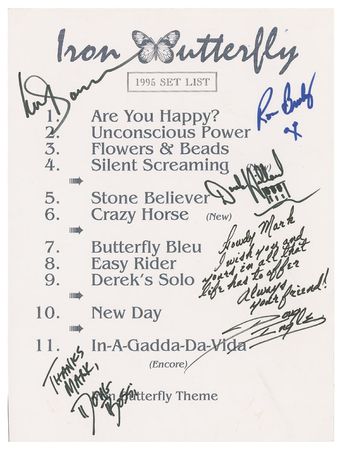 Lot #839 Iron Butterfly Set List and Flyer - Image 1