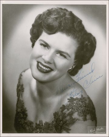 Lot #757 Patsy Cline: Stunning, twice-signed image - Image 1