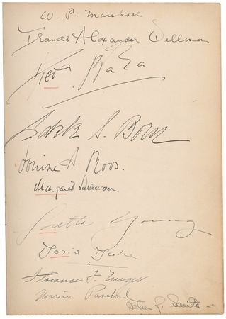 Lot #1082 Autograph Album: Over 450 signatures spanning two decades of the Golden Age of Hollywood, including Garbo, Todd, Hepburn, Rathbone, Leigh, and Dali - Image 5