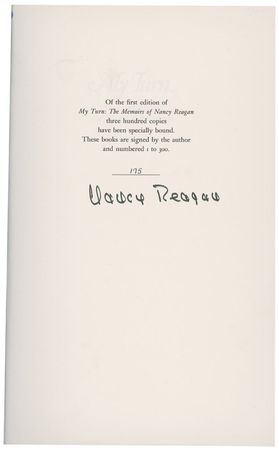 Lot #115 Nancy Reagan Book - Image 1