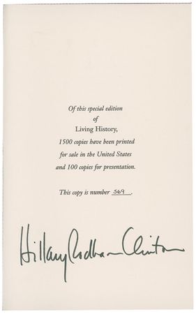 Lot #30 Hillary Clinton Book