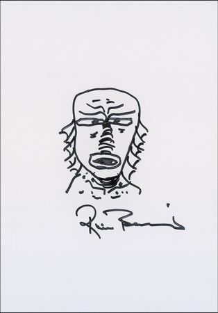 Lot #1155 Creature from the Black Lagoon: Ricou Browning Sketch and Signed Photograph - Image 2