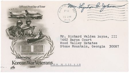 Lot #83 Lady Bird Johnson First Day Cover and Engraving - Image 1