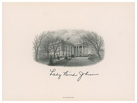Lot #83 Lady Bird Johnson First Day Cover and Engraving - Image 2