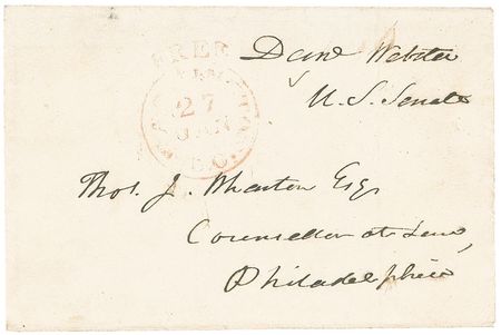 Lot #336 Daniel Webster and Simon Cameron Free Franks - Image 1
