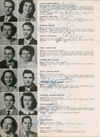 Lot #945 Elvis Presley: The future King of Rock ?n? Roll signs his senior yearbook - Image 2