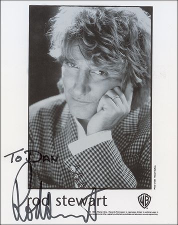 Lot #994 Rod Stewart Pickguard and Signed Photograph - Image 2