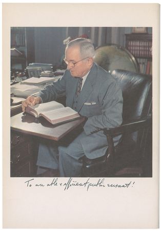 Lot #145 Harry S. Truman: ?The President? presents a limited edition to his executive administrative assistant - Image 1