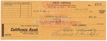 Lot #1093 Lucille Ball and Desi Arnaz Checks - Image 1