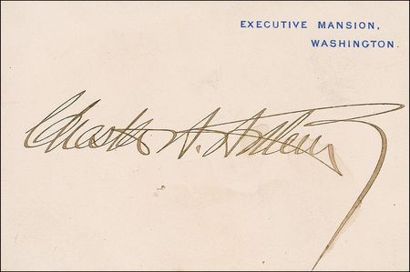 Lot #7 Chester A. Arthur White House Card