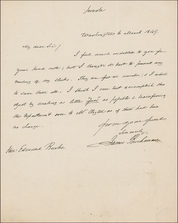 Lot #10 James Buchanan: Outgoing Secretary of