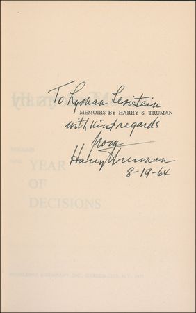 Lot #147 Harry S. Truman Book - Image 2