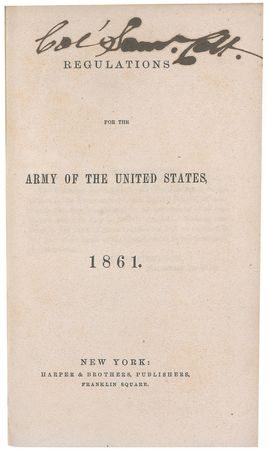 Lot #190 Samuel Colt: Scarce twice-signed original copy of the Army Regulations of 1861 - Image 2