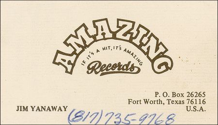 Lot #1037. Stevie Ray Vaughan Business Card