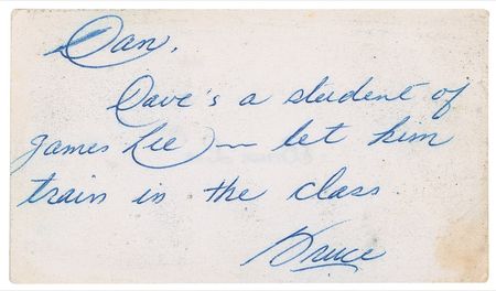 Lot #1280 Bruce Lee: Lee asks his senior instructor to allow an Oakland student into his L.A. Class - Image 1