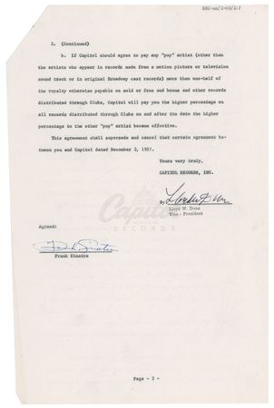Lot #978 Frank Sinatra: Sinatra releases two albums through the Capitol Records Club - Image 2