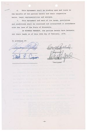 Lot #1371 Robert Redford Signed Document - Image 1